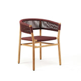 Kilt spisebordsstol med armlæn Teak/Ruby Wine