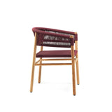 Kilt spisebordsstol med armlæn Teak/Ruby Wine