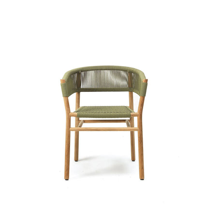Kilt spisebordsstol med armlæn Teak/Olive Green