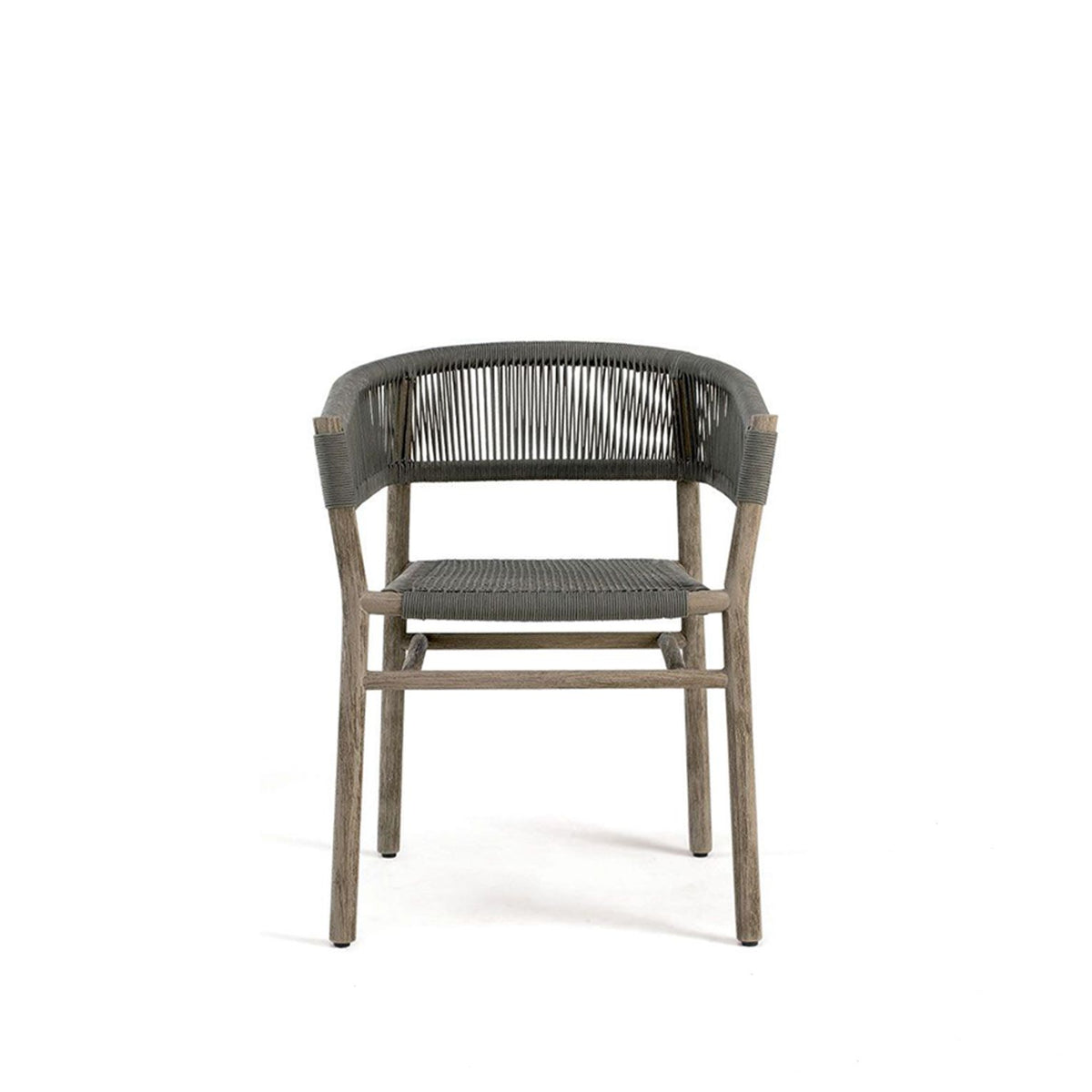 Kilt spisebordsstol med armlæn Mørk Teak/Dark Grey