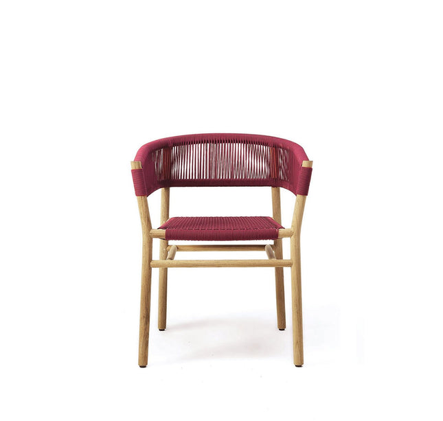 Kilt spisebordsstol med armlæn Teak/Ruby Wine