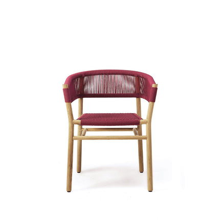 Kilt spisebordsstol med armlæn Teak/Ruby Wine