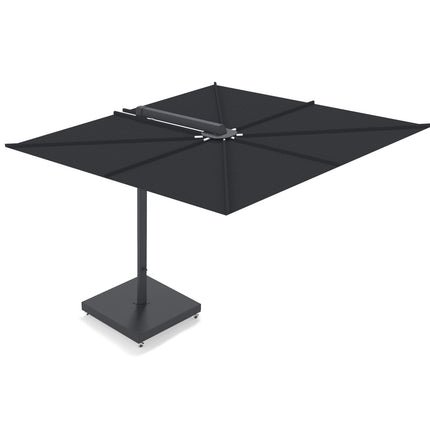 Nano UX hængeparasol - Full Black 2,5 x 2,5 m. med base.
