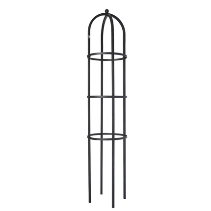 Rund Have Obelisk i mat sort 2,1 m.