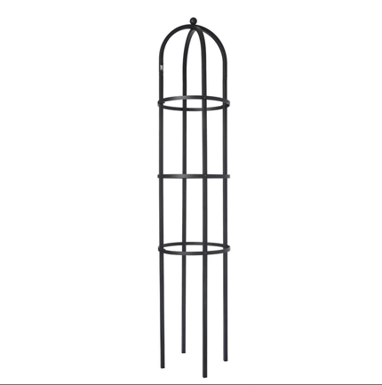 Rund Have Obelisk i mat sort 2,1 m.