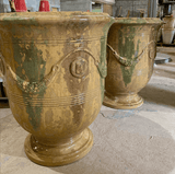 Fransk Vase d'Anduze antikpatineret flammet