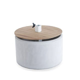 Parasolbord i beton med iroko Ø 85 / 74