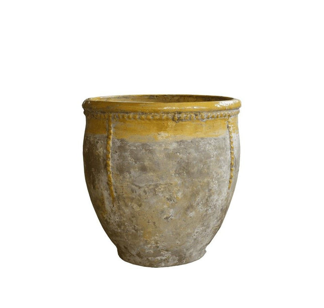 Provence patina Bugadier vase med gul krave
