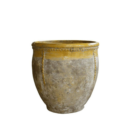 Provence patina Bugadier vase med gul krave