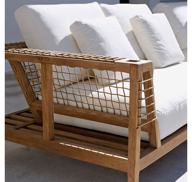 Synthesis chaise-longue modul i teak venstre