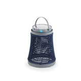 Solare gulvlampe gråt aluminium med blåt reb