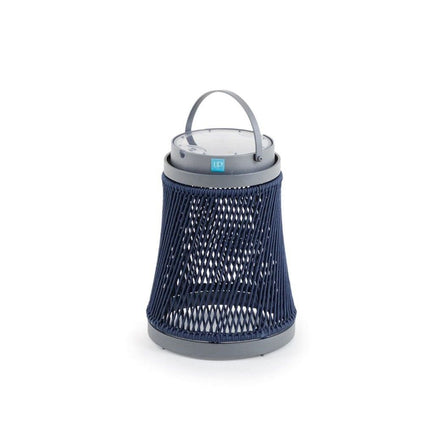 Solare gulvlampe gråt aluminium med blåt reb