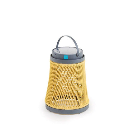 Solare gulvlampe gråt aluminium med gult reb