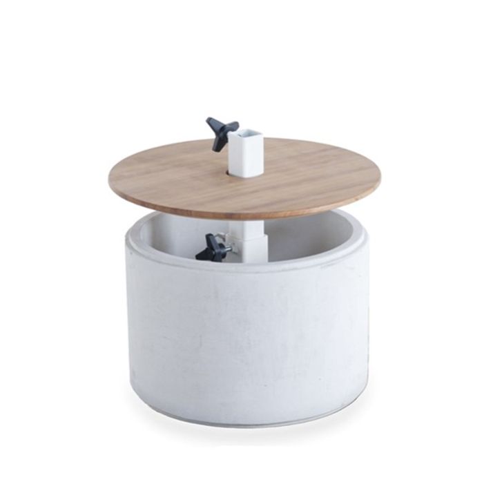 Parasolbord i beton med iroko Ø 85 / 74
