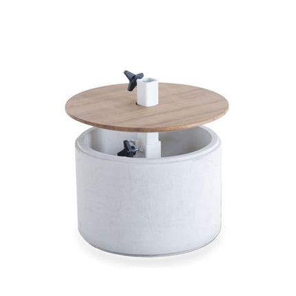 Parasolbord i beton med iroko Ø 85 / 74