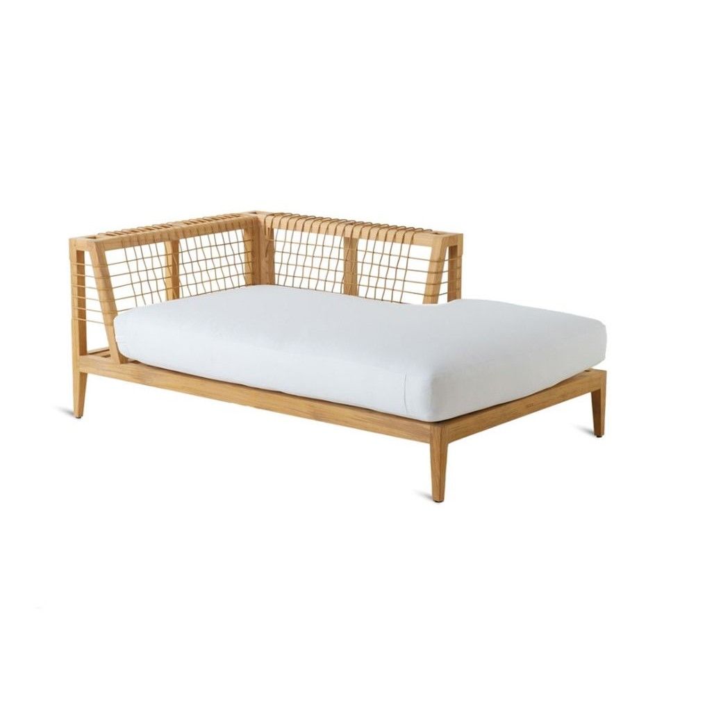 Synthesis chaise-longue modul i teak venstre