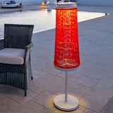 Solare base til standerlampe hvidt aluminium