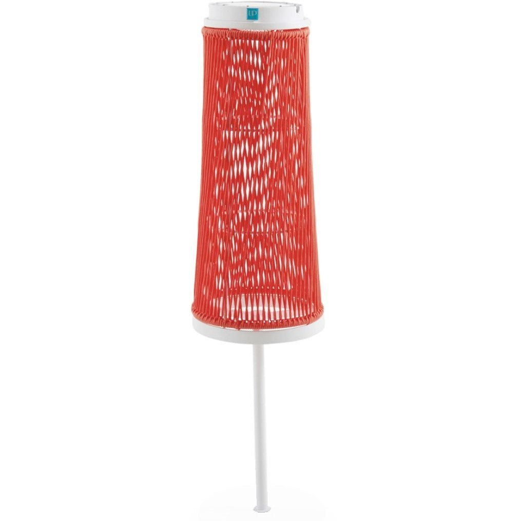 Solare standerlampe hvidt aluminium med rødt reb