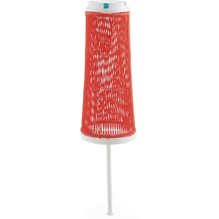 Solare standerlampe hvidt aluminium med rødt reb