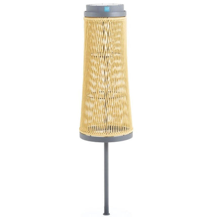 Solare standerlampe gråt aluminium med gult reb