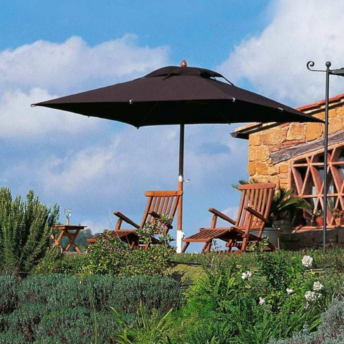 Lipari kvadratisk parasol i træ 400 / 400 / 322