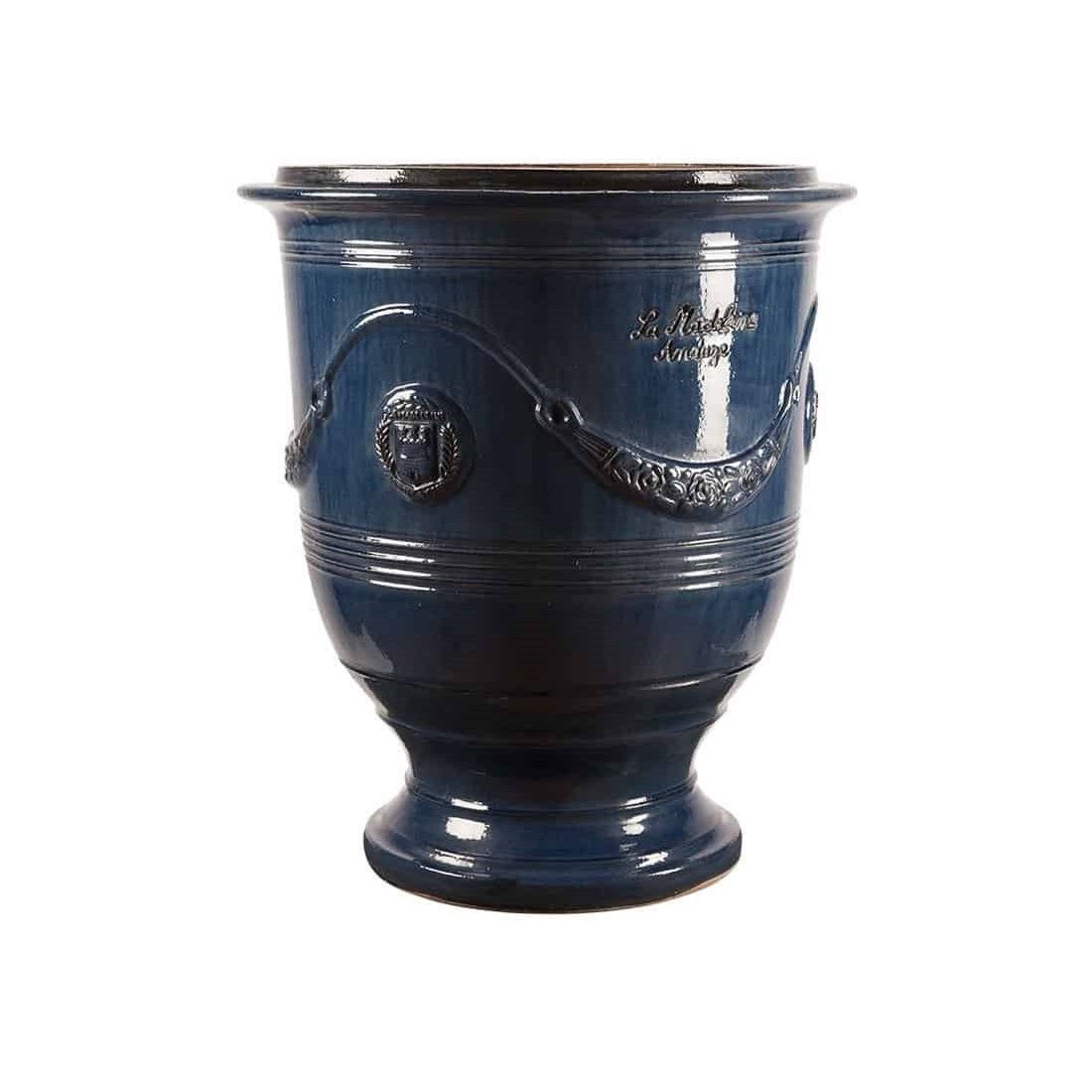 Fransk Vase d'Anduze traditionel glasering blå