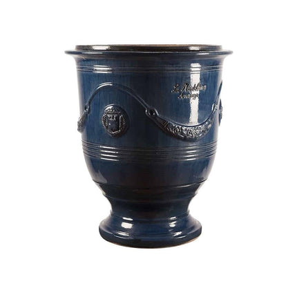 Fransk Vase d'Anduze traditionel glasering blå