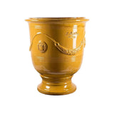 Fransk Vase d'Anduze traditionel glasering gul