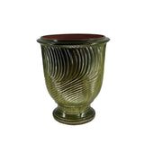 Fransk Vase d'Anduze stribet grøn