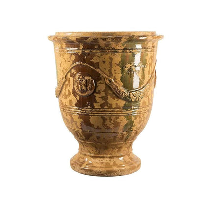 Fransk Vase d'Anduze antikpatineret flammet
