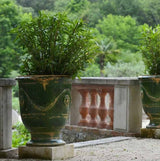 Fransk Vase d'Anduze antikpatineret grøn