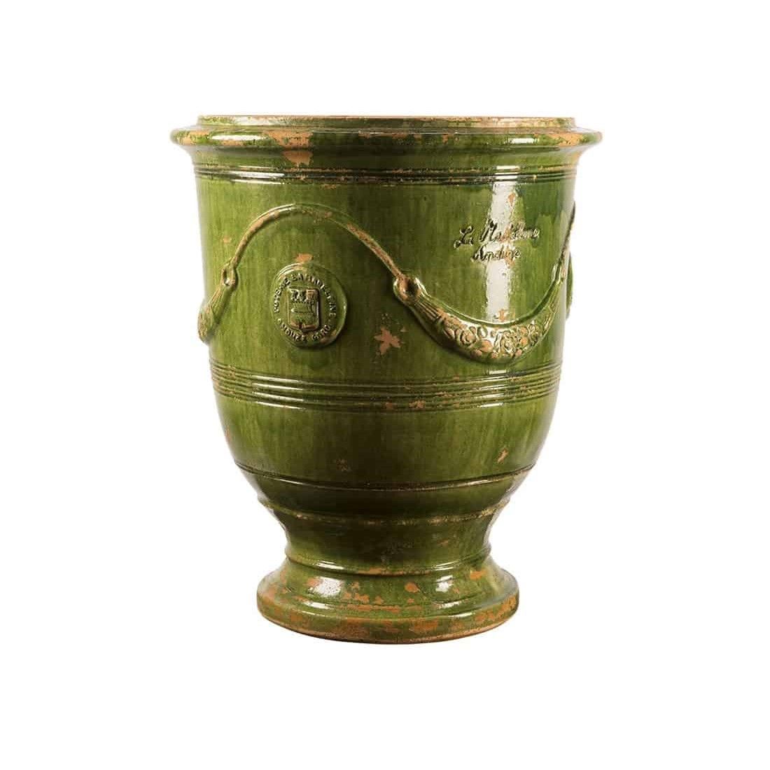 Fransk Vase d'Anduze antikpatineret grøn
