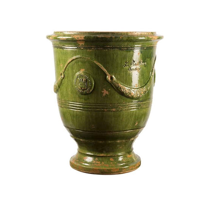 Fransk Vase d'Anduze antikpatineret grøn